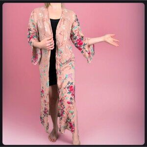 Angie Boho Hippie Gypsy Floral Japanese Coastal Fairy Festival Womens Kimono S